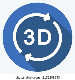 Icon 3D Rotation. suitable for Infographics symbol. long shadow style. simple design editable. design template vector. simple symbol illustration
