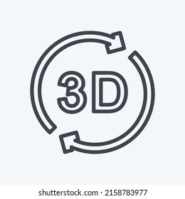 Icon 3D Rotation. suitable for Infographics symbol. line style. simple design editable. design template vector. simple symbol illustration