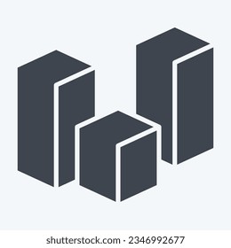 Icon 3D Visualication. related to 3D Visualization symbol. glyph style. simple design editable. simple illustration