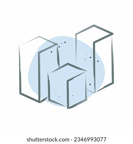 Icon 3D Visualication. related to 3D Visualization symbol. Color Spot Style. simple design editable. simple illustration