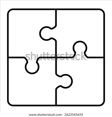 Icon 4 puzzle pieces connected on white background vector
Vector business icon