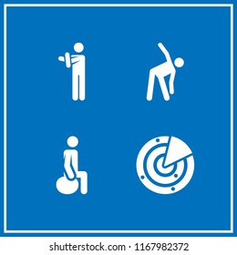 up icon. 4 up vector set. stretching, exercise and radar icons for web and design about up theme