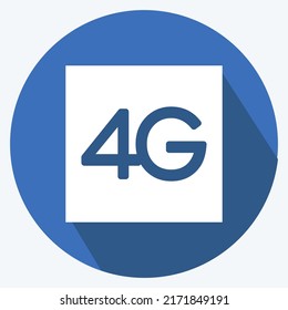 Icon 4G. suitable for Mobile Apps symbol. long shadow style. simple design editable. design template vector. simple symbol illustration