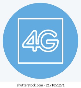 Icon 4G. suitable for Mobile Apps symbol. blue eyes style. simple design editable. design template vector. simple symbol illustration
