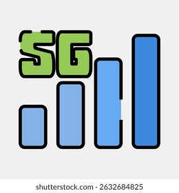 Icon 5g. Internet network elements. Icon in filled line style.