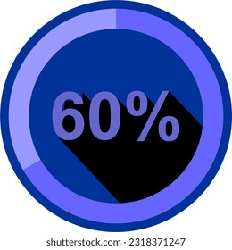 icono 60% círculo cargando azul