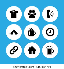 up icon. 9 up set with paw, website, tent and mug vector icons for web and mobile app