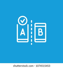 Icon Of A/B Testing. Modern Devices, Choice, Result. Comparison Concept. Can Be Used For Topics Like Controlled Experiment, Research, Statistical Hypothesis Testing