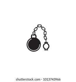 an icon about chain cuffs and balls