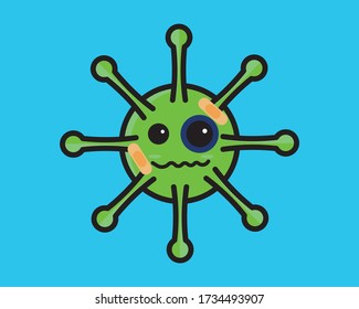 
icon about the corona virus that is being bruised