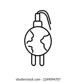 Icon about energetic transition. Sustainable development. Net zero. Contain such icons as less CO2 emissions, green energy, climate action to save Earth. Editable vector stroke. 