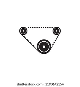 an icon about the engine belt in a car or motorcycle