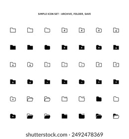 Icon about folder and folder status
