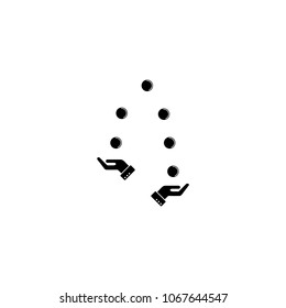 an icon about the game of juggling a throwing ball in the circus