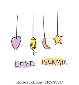 icon about islamic hanging, vector illustration