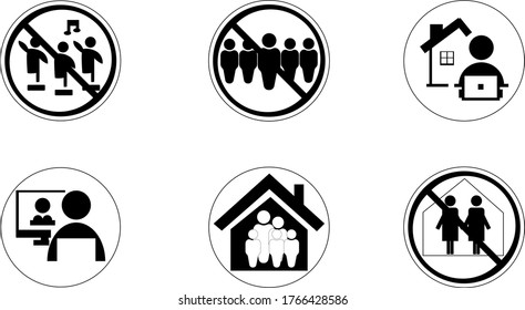 icon about keeping a distance from each other so there is no virus transmission