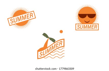 icon about Summer for labels, set Free Vector 