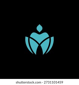 icon abstrack dental  collor aqua blue