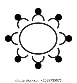 Icon for abstract, agreement, brainstorming, business, businessman, co working, collaboration, colleagues, communication, community, concept, conference, connection, cooperation.