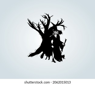 icon and abstract decoration representative of halloween day for illustration