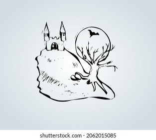icon and abstract decoration representative of halloween day for illustration
