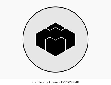 Icon Abstract geometric black rectangle on a white background.for your design works both publications and web site.impossible.square