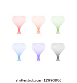 Icon abstract glass color set 