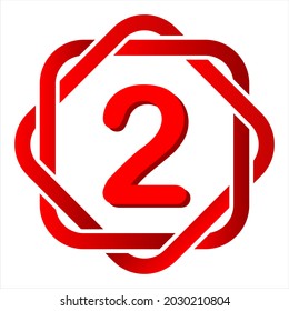 icon abstract monoline combination stacked square and number 2, simple, beautiful and cool vector graphic resource
