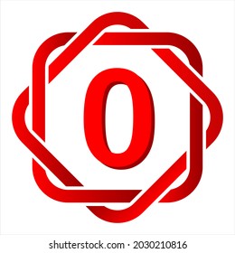 icon abstract monoline combination stacked square and number 0, simple, beautiful and cool vector graphic resource