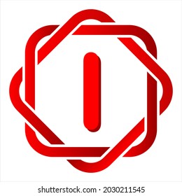 icon abstract monoline combination stacked square and letter i, simple, beautiful and cool vector graphic resource