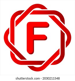 icon abstract monoline combination stacked square and letter f, simple, beautiful and cool vector graphic resource