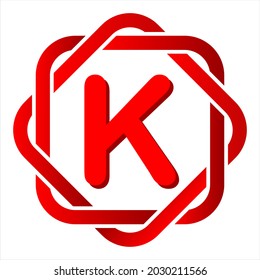 icon abstract monoline combination stacked square and letter k, simple, beautiful and cool vector graphic resource