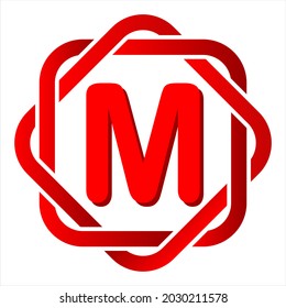 Symbol abstrakte Kombination aus Monoline, gestapelt mit Quadrat und Buchstaben m, einfache, schöne und coole Vektorgrafik-Ressource