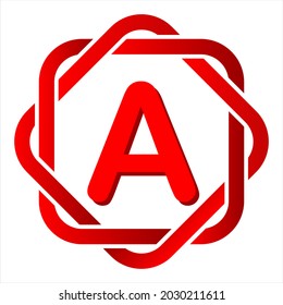 icono de la combinación de monolina abstracta cuadrada y letra a, simple, hermosa y fría fuente gráfica vectorial