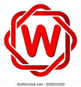 icon abstract monoline combination stacked square and letter w, simple, beautiful and cool vector graphic resource