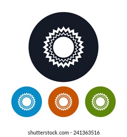 Icon abstract sun ,   four types of colorful round icons sun ,  vector illustration