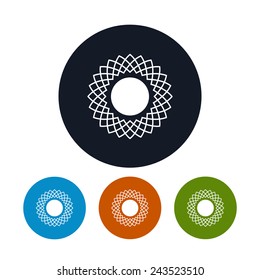 Icon abstract sun ,  four types of colorful round icons sun ,  vector illustration