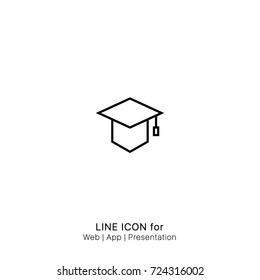 Icon academia cap college education graduation learning school graphic design single icon vector