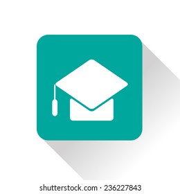 icon of academic hat. Study vector flat sign. School illustration