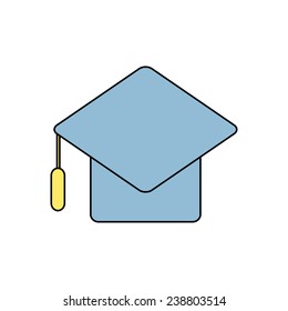 icon of academic hat. Study vector sign. School illustration
