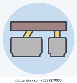 Icon Accelerator Brake Pedal. related to Car Parts symbol. color mate style. simple design editable. simple illustration