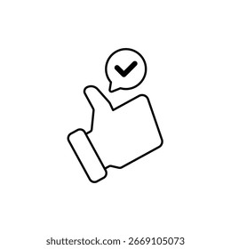 Symbol a accept (Akzeptieren), einzeln auf sauberem Hintergrund.
