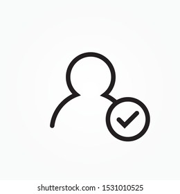 icon accept user graphic design outline single icon vector illustration