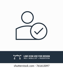 Icon accept user graphic design single icon vector illustration