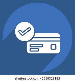 Icon Accepted. related to Credit Card symbol. long shadow style. simple illustration