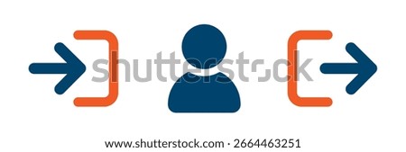 Icon for account, login, logout. Solid icon.