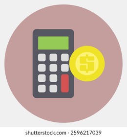 Icon accounting. Economy elements. Icon in color mate style.