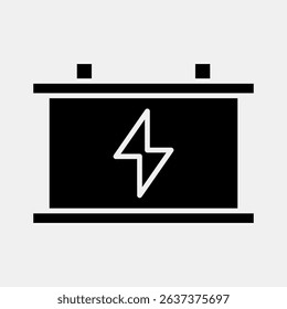 Icon accumulator. Renewable energy elements. Icon in glyph style.