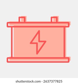 Icon accumulator. Renewable energy elements. Icon in two tone style.