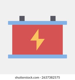 Icon accumulator. Renewable energy elements. Icon in flat style.